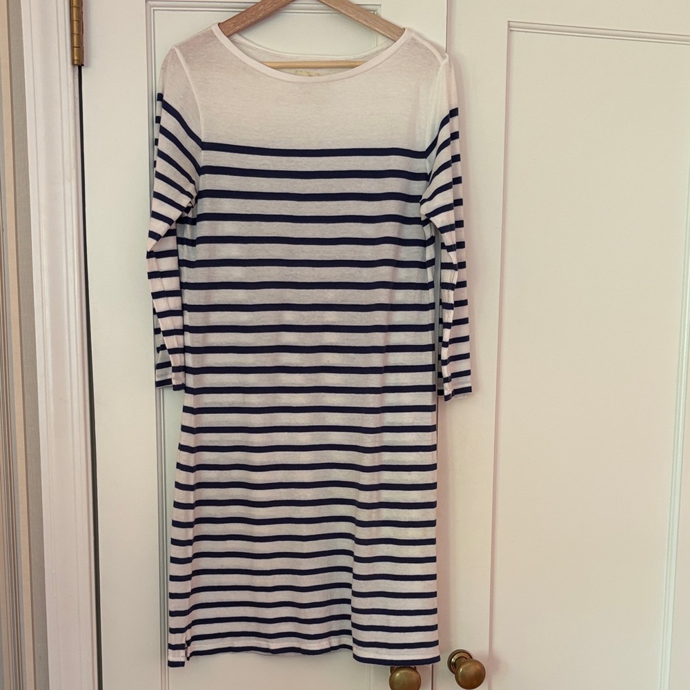Denim & Supply Ralph Lauren White and Navy Striped Midi Dress